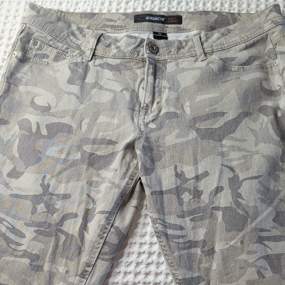 Jordache Gray Camouflage Ankle Skinny Jeans